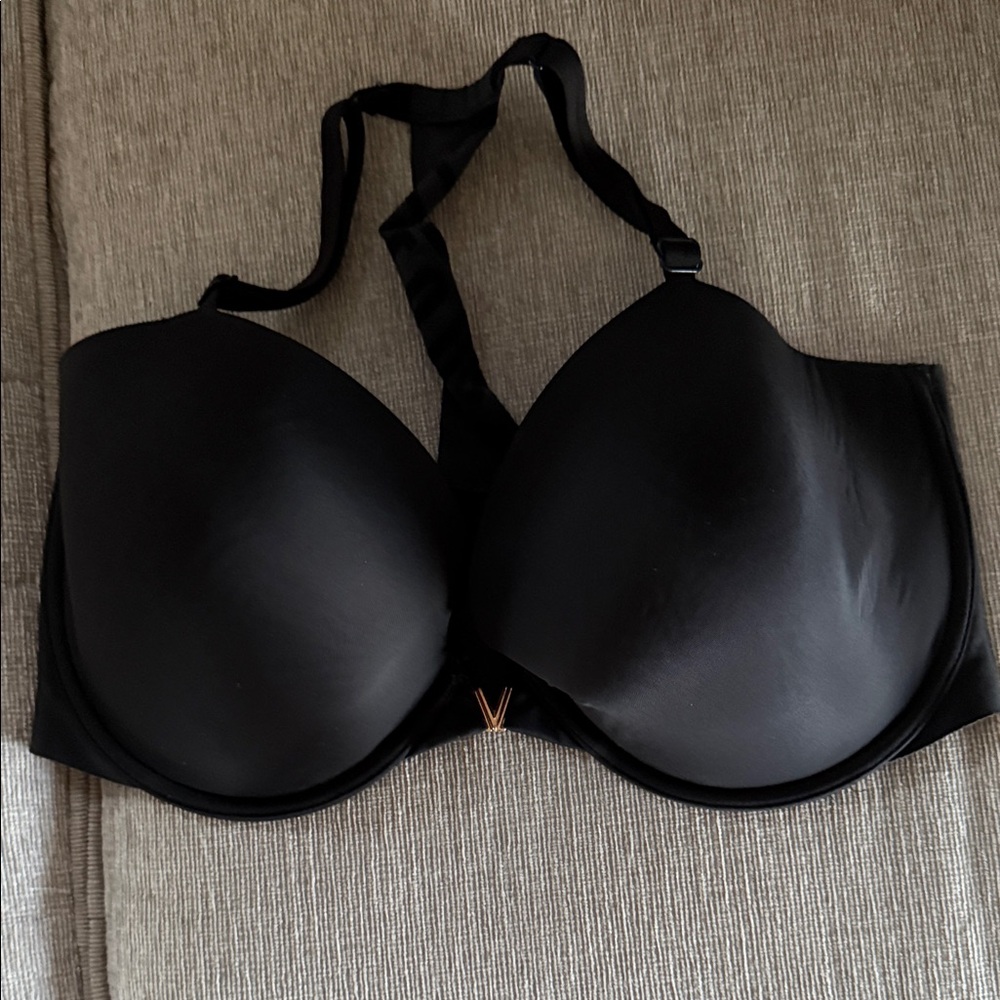 Victoria’s Secret black T back bra, lined Demi 36DDD
